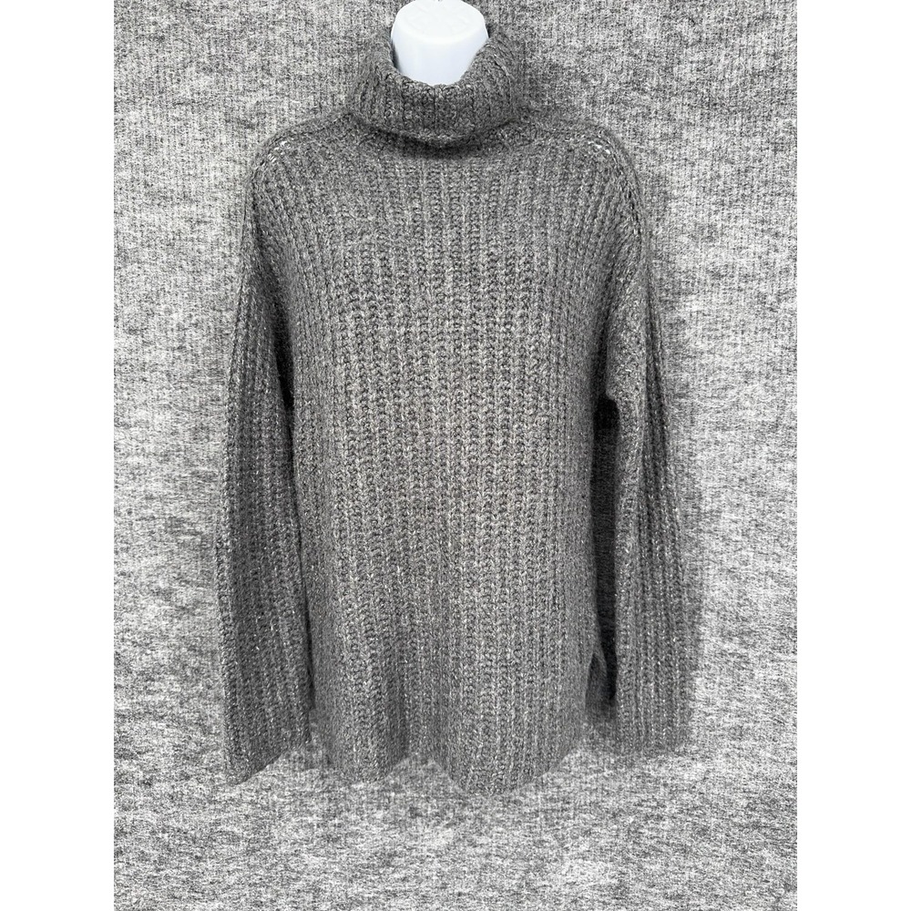 Abercrombie & Fitch Sweater Womens XS Gray Chunky Knit Turtleneck Long Sleeve